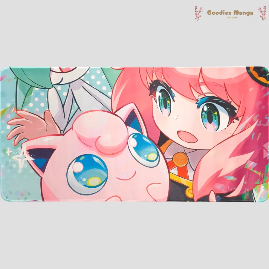 Tapis de souris Anya Forger Rondoudou Kirlia Pokemon Spy x Family 60x30