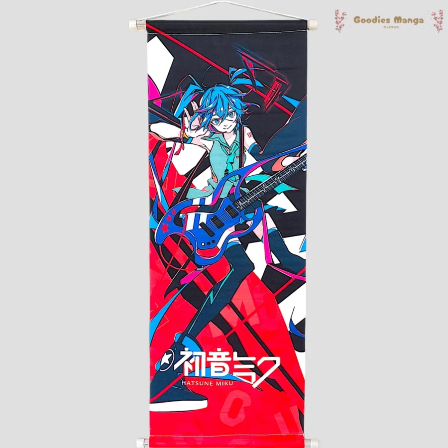 Toile murale Hatsune Miku rockeuse avec guitare Vocaloid